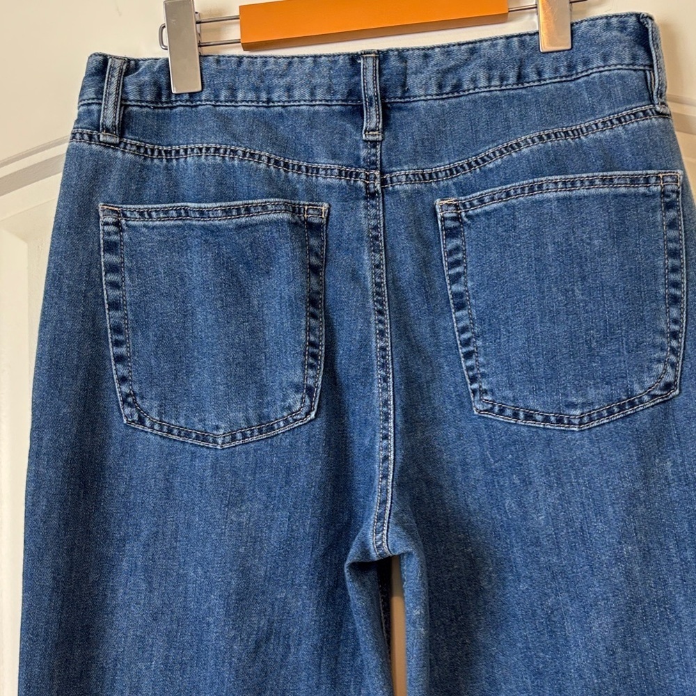 Oat New York Dark Blue Wide Leg Jeans. CLOUD LUX Denim. - Picture 5 of 12